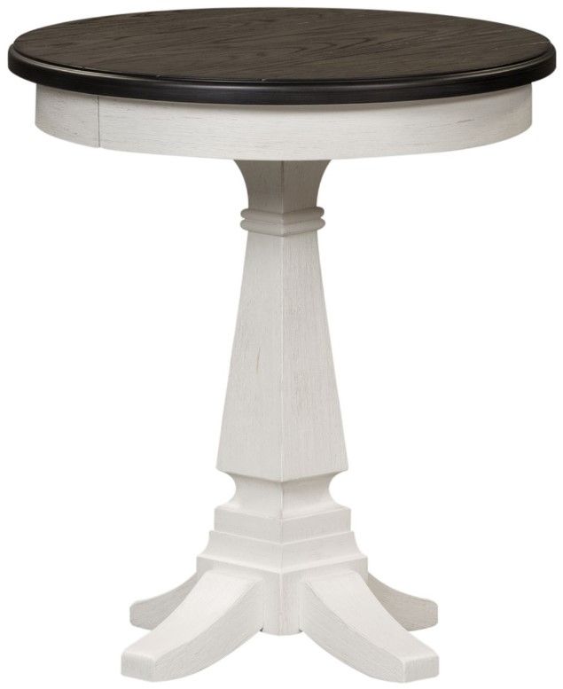 Liberty Furniture Allyson Park Charcoal/Wirebrushed White Chairside Table-0