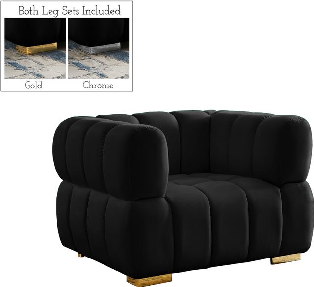 Meridian Furniture Gwen Black Velvet Chair-0