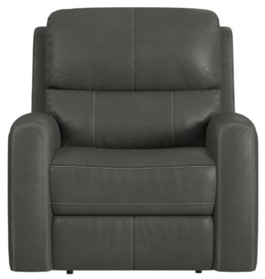 Flexsteel® Linden Charcoal Power Recliner with Power Headrest and Lumbar-3