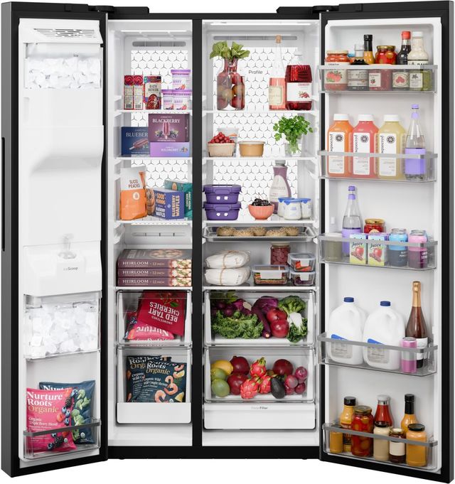GE Profile™ ENERGY STAR® 36" 23.5 Cu. Ft. Fingerprint Resistant Stainless Steel Counter Depth Side-By-Side Refrigerator with Dual-Dispense AutoFill Pitcher and CustomSize™ Ice-2
