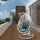 ACME Furniture Simona Green/White Metal/Wicker Outdoor Hanging Chair and Stand-5