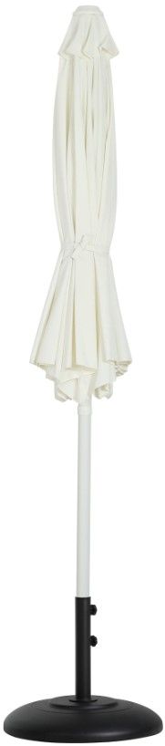 Meridian Furniture Fiji Matte Black/Matte White/White Aluminum Outdoor Patio Umbrella and Base-1