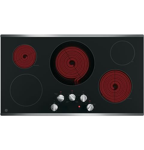 GE® 36" Stainless Steel Built In Electric Cooktop-1