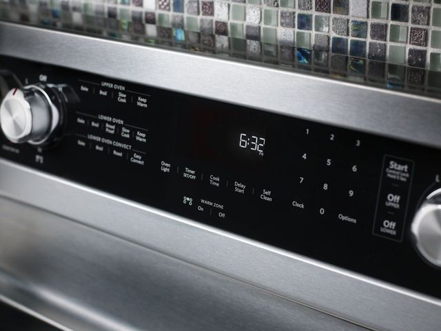 KitchenAid® 30" Stainless Steel Freestanding Electric Double Oven Range-4