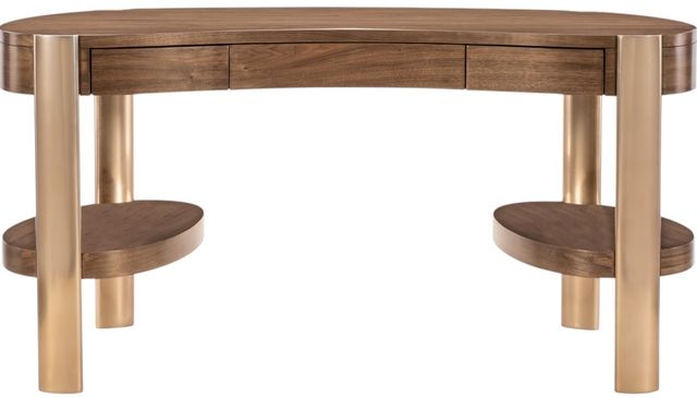 Hooker® Furniture Eleana Light Caramel Writing Desk with Sunlit Bronze Base-2