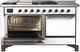 Ilve® Majestic III 60'' White Pro Style Dual Fuel Liquid Propane Range with Solid Door and Burnished Trim-2