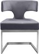 Meridian Furniture Alexandra Grey/Chrome Velvet Dining Chair-2