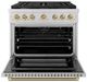 ZLINE Autograph Edition Paramount 36" Stainless Steel/Champagne Bronze Helix Handle Freestanding Gas Range with 6 Burner Cooktop and Convection Gas Oven-5