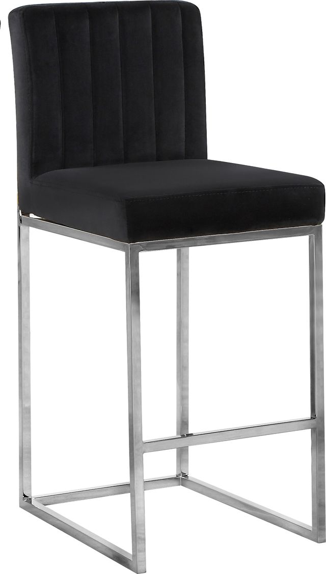 Meridian Furniture Giselle Black Velvet Counter Stool-0
