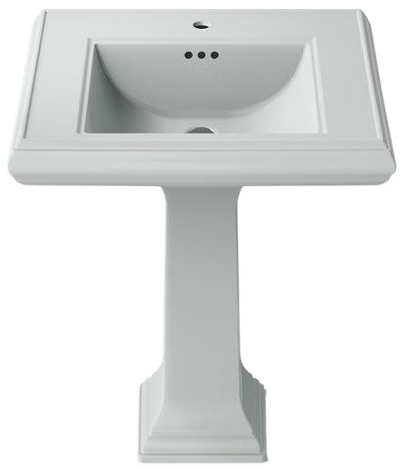 Kohler Memoirs® Classic Ice Grey 27.25" Rectangular Pedestal Bathroom Sink-1