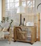 Century® Beachcomber Great South Bay Beachcomber Wood Top Table with Wicker Base-2