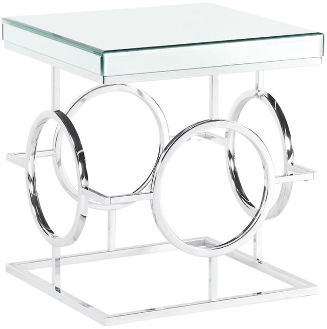 Elements International Pearl 2-Piece Chrome Occasional Table Set-3