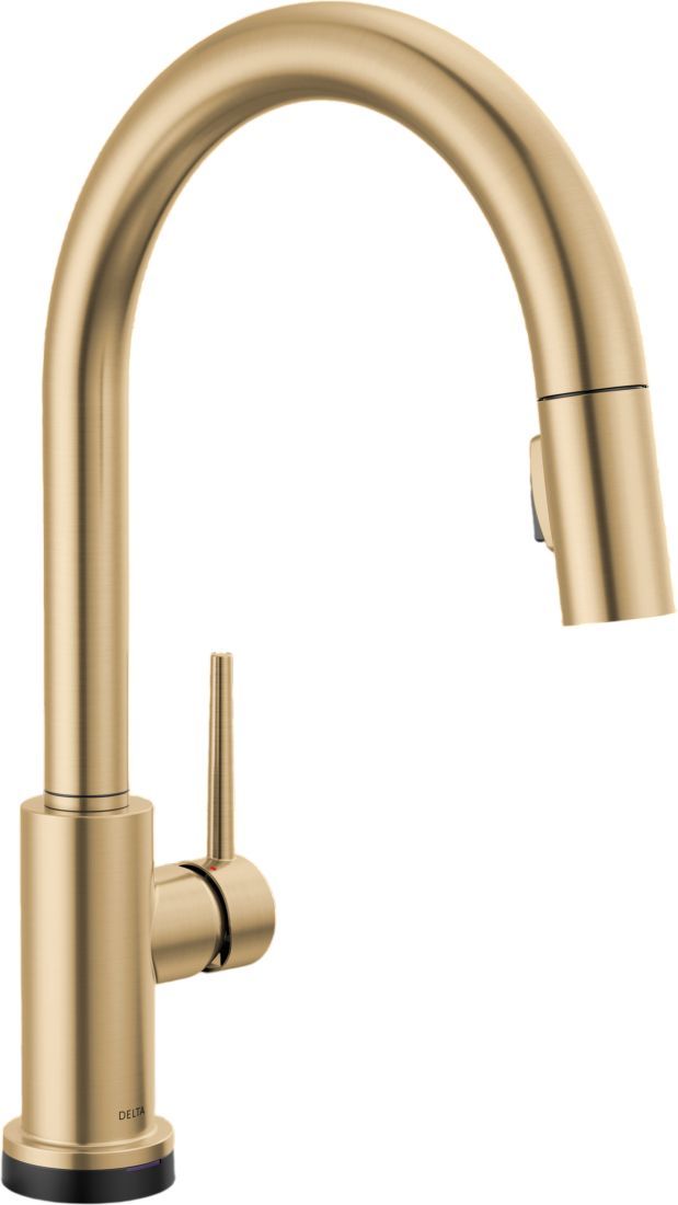 Delta Trinsic® Champagne Bronze VoiceIQ® Single-Handle Pull-Down Kitchen Faucet with Touch2O® Technology-0