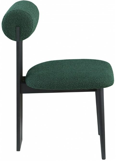 Meridian Furniture Dario Green/Black Boucle Upholstered Dining Chair-2