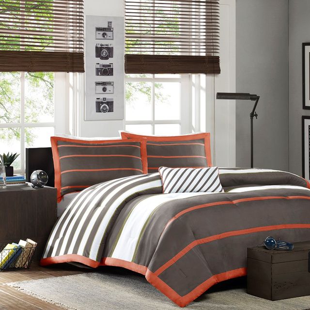 Olliix by Mi Zone Ashton Orange/Grey Full/Queen Comforter Set-0