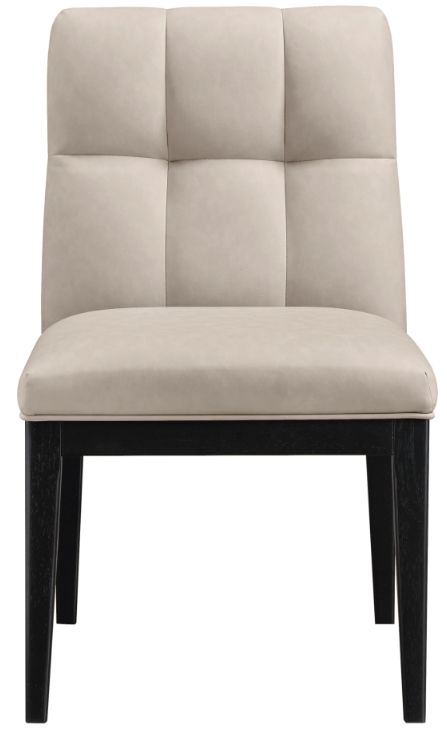 Meridian Furniture Adrian Taupe/Black Leather Upholstered Dining Side Chair-1