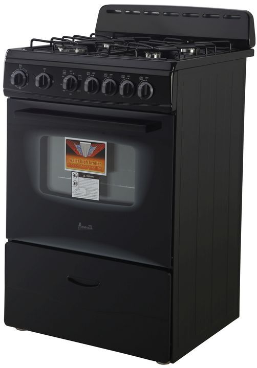 Avanti® 24" Black Freestanding Gas Range-2