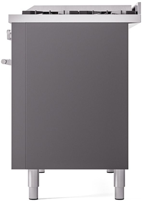 Ilve® Professional Plus II 48" Graphite Matte Pro Style Dual Fuel Range-3