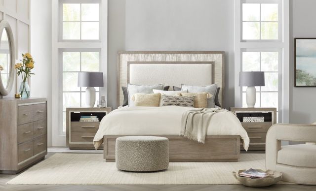 Hooker® Furniture Serenity Rookery Macrame Arctic/Malibu California King Upholstered Panel Bed-3