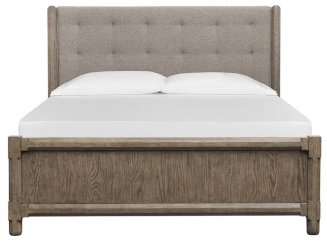 Magnussen Home® Claremont Smokey Taupe King Panel Bed with Upholstered Headboard-1