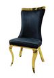 Furniture of America® Basilicata 7-Piece Gold Dining Table Set with Black Chairs-2