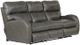 Catnapper® Angelo Gunmetal Leather Power Lay Flat Reclining Sofa with Power Adjustable Headrest-0