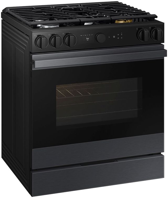 Samsung Bespoke 30" Matte Black Steel Slide-In Gas Range-3
