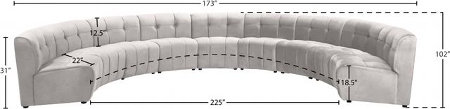 Meridian Furniture Limitless 9-Piece Cream Velvet Modular Sectional-3