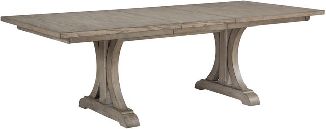 Winners Only® Xena Grey 96" Pedestal Dining Table with Leaf