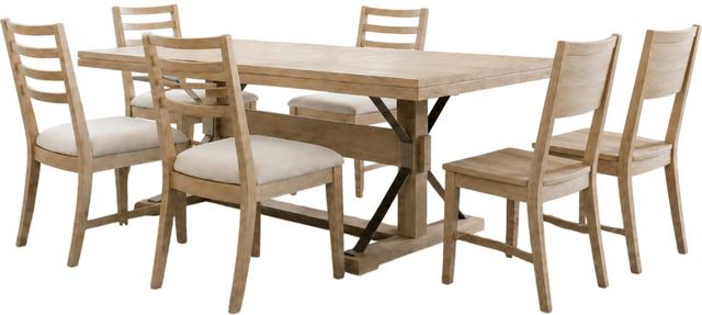 aspenhome® Maddox 7-Piece Beige/Biscotti Upholstered Dining Set-0