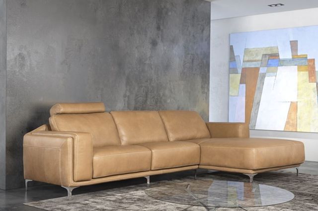 Fornirama 345 2-Piece Beige Sectional with Adjustable Headrest Set-1
