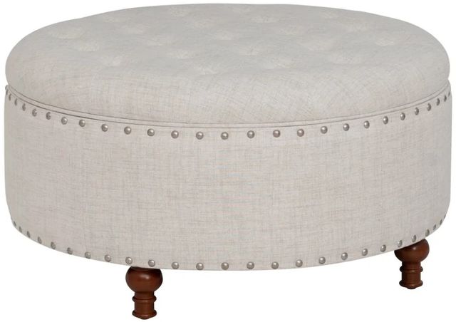 Linon Bella Natural Round Storage Ottoman-0