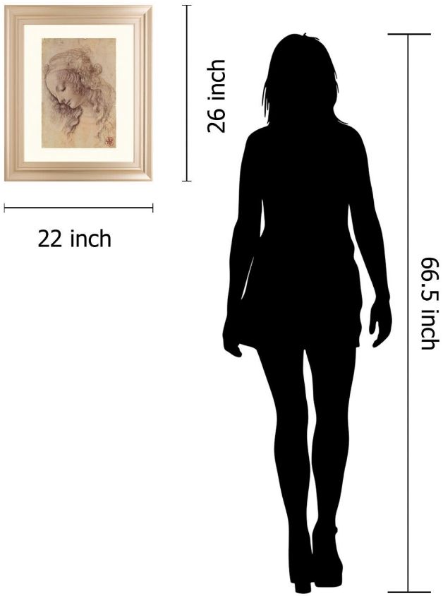 Classy Living Leonardo Da Vinci Testa Di Donna Di Profilo 22"W Wall Art-2