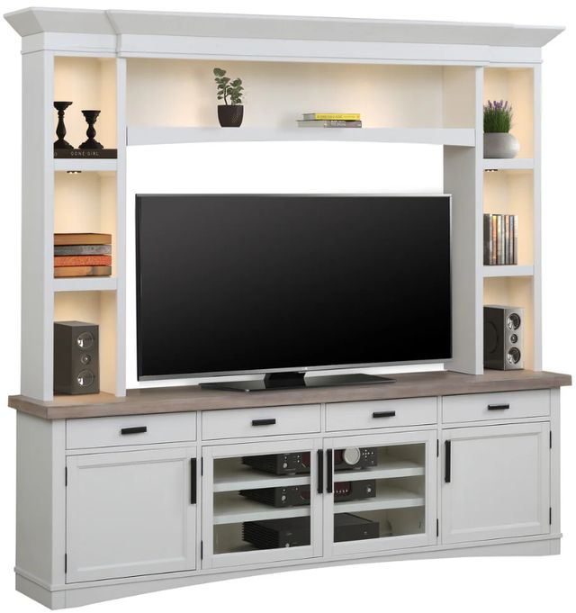 Parker House® Americana Modern Cotton 92" TV Console with Hutch and LED Lights-0