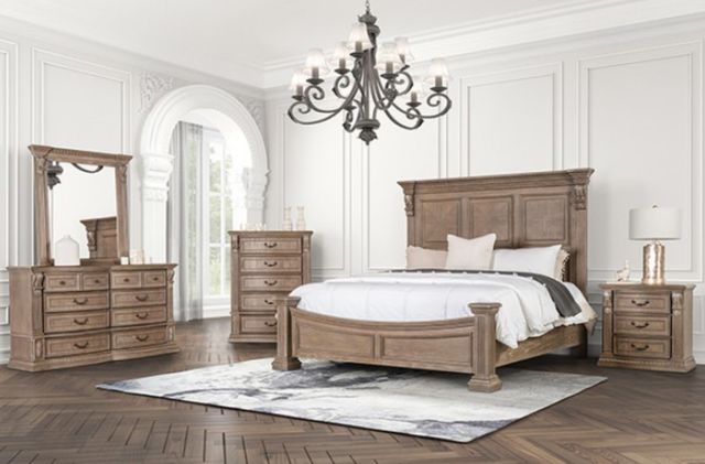Furniture of America® Seven Oaks Weathered Oak Nightstand-1