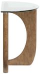 Magnussen Home® Lainey Glass Top Demilune Sofa Table with Almond Base-4