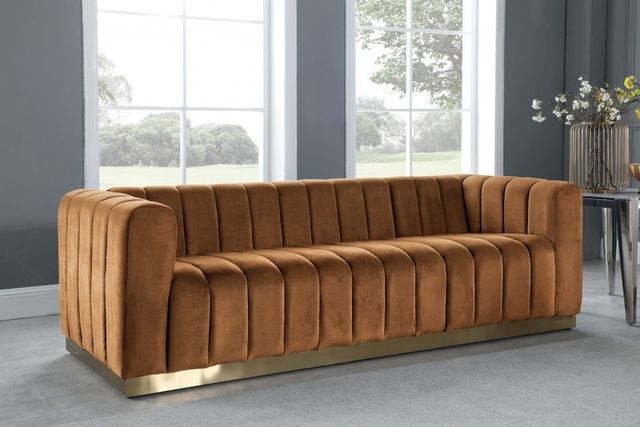 Meridian Furniture Marlon Saddle Velvet Sofa-3