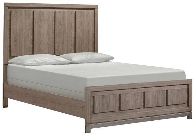 Crown Mark River Gray Oak King Panel Bed-0