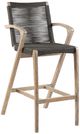 Armen Living Brielle 3-Piece Charcoal/Light Rope/Wood Outdoor Barstool Set-0