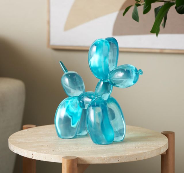 Deco Marche Cosmoliving by Cosmopolitan Light Blue Dog Balloon Tinted Decorative Sculpture-4