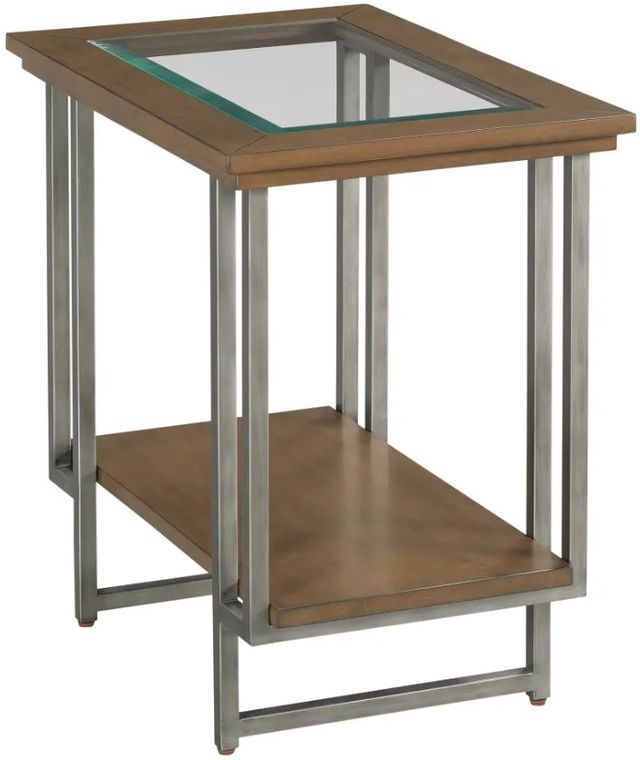 Hammary® Ingrid Glass Top Side Table with Dusty Silver Base-0