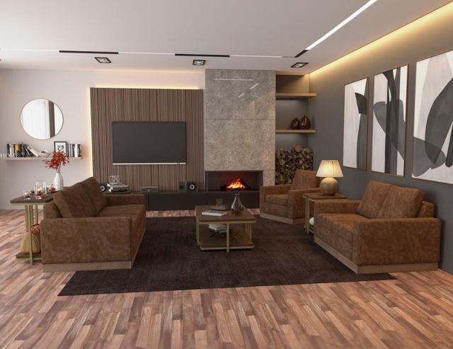 International Furniture Direct Georgia Dark Brown Chair-1