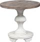 Liberty Furniture Sedona Distressed White Round End Table with Gravel Top-1