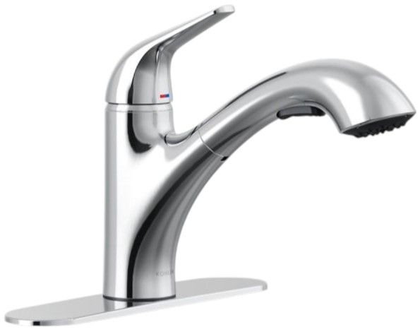 KOHLER® Jolt® Polished Chrome Kitchen Sink Faucet with 2-Function Sprayhead-0