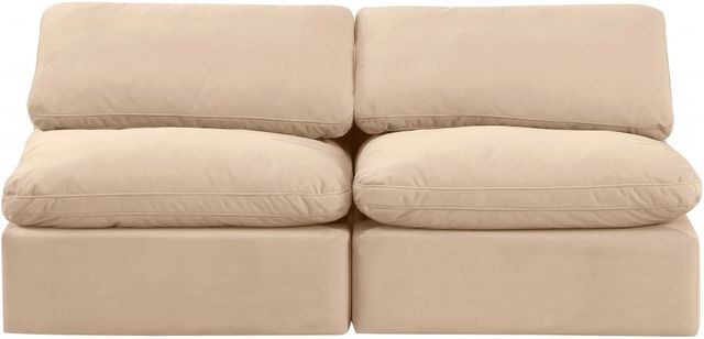 Meridian Furniture Indulge 2-Piece Beige Velvet  Sofa-1