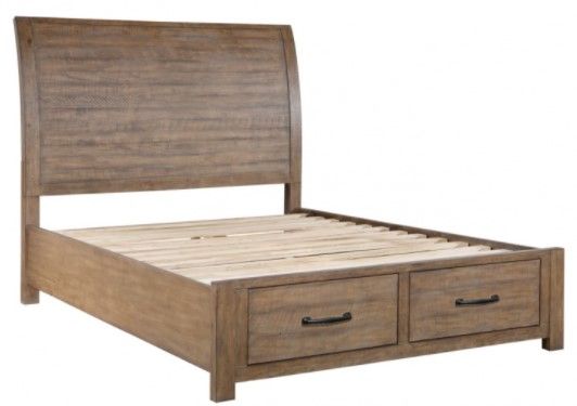 Winners Only® Andria Light Brown California King Storage Sleigh Bed-1