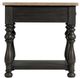 Riverside Furniture Barrington Antique Oak Chairside Table with Matte Black Base-2