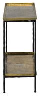 Currey & Company Boyles Antique Brass Side Table with Black Iron Frame-2