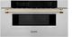 ZLINE Autograph Edition 1.2 Cu. Ft. Stainless Steel with Gold Accents Microwave Drawer-0
