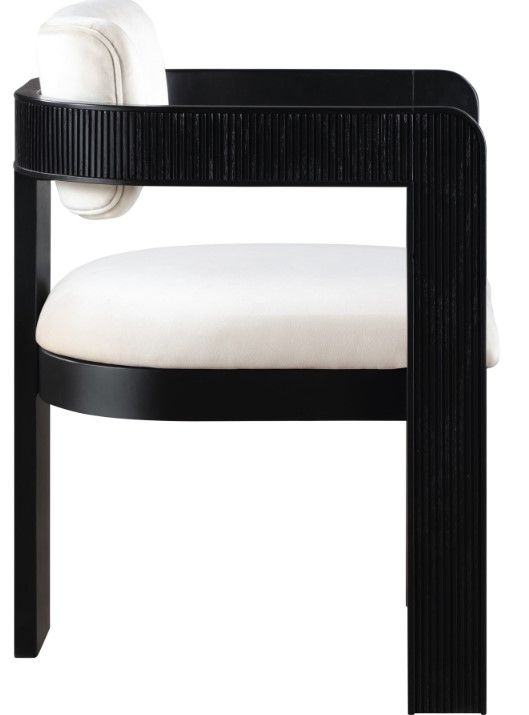Meridian Furniture Sacha Cream/Black Velvet Dining Chair-2